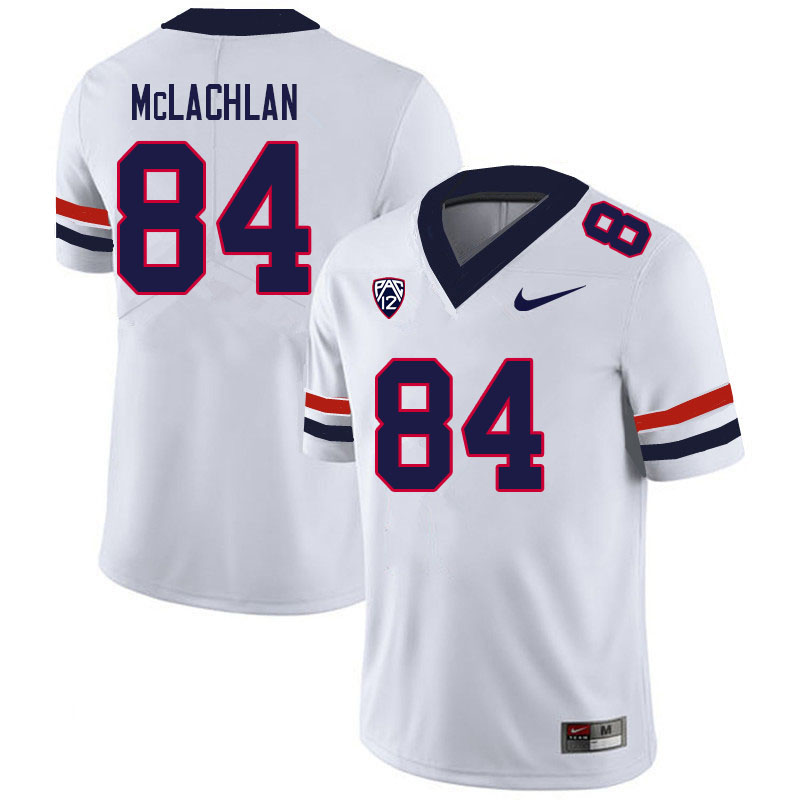 Men #84 Tanner McLachlan Arizona Wildcats College Football Jerseys Sale-White - Click Image to Close